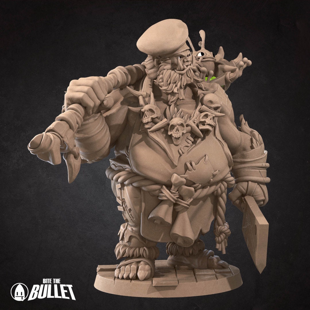 Ogre Chef (2 versions) | Bite the Bullet | UNPAINTED Miniature in Resin
