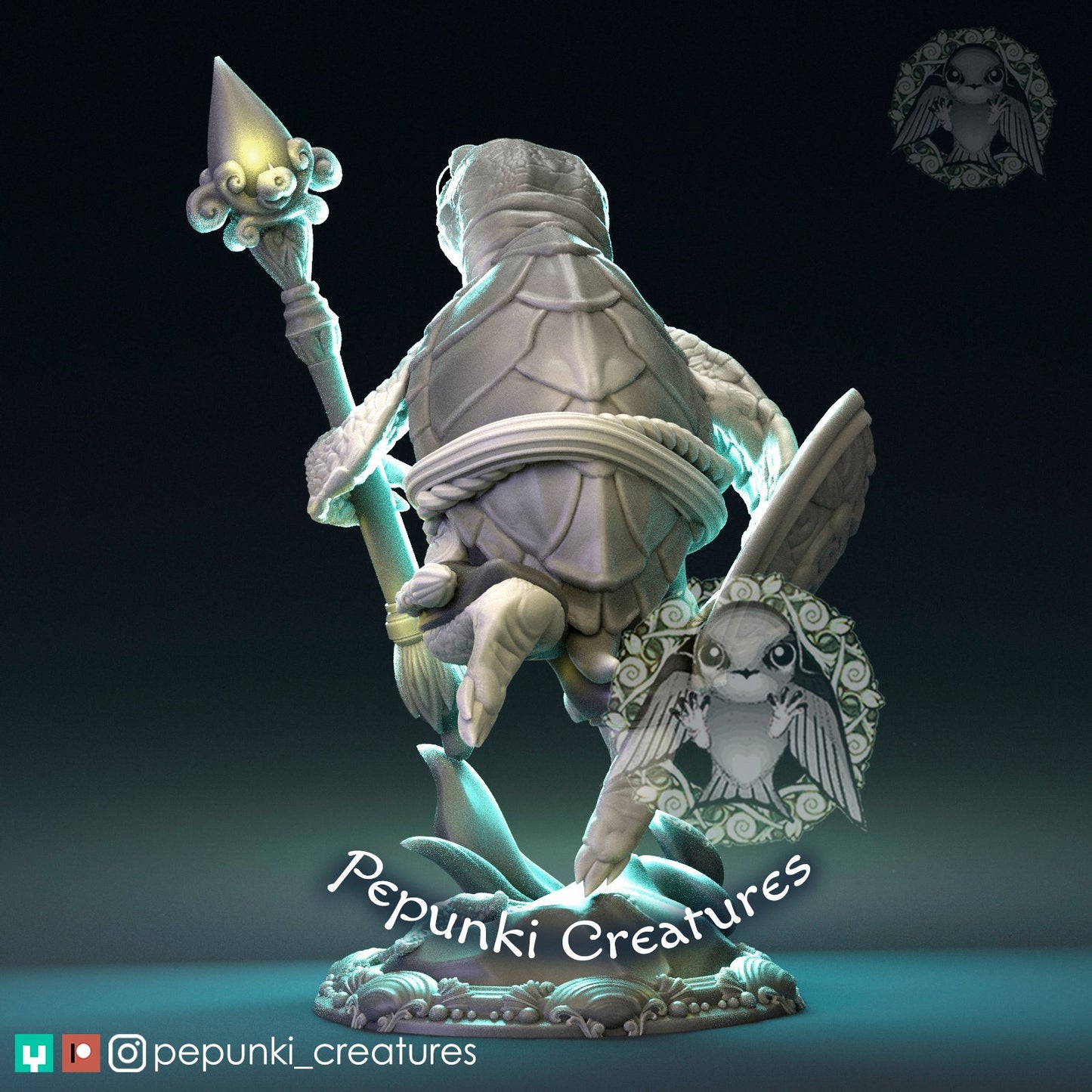 Sea Turtle Guard | Pepunki Creatures | UNPAINTED Miniature in Resin