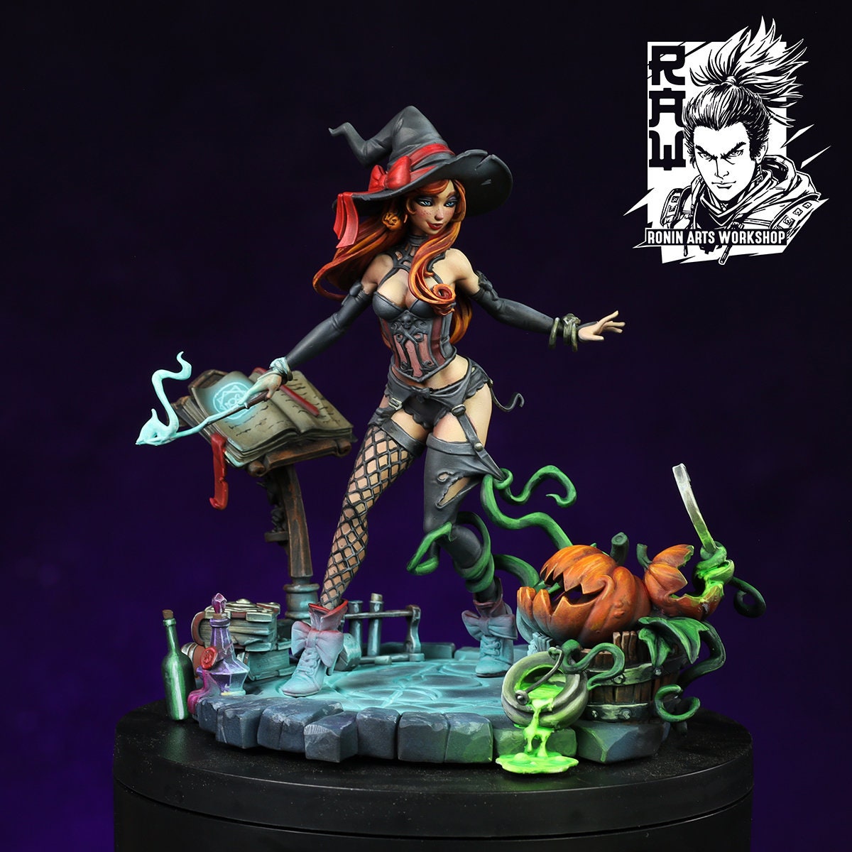 Hazel The Pumpkin Witch (NSFW variant available) | Ronin Arts Workshop | UNPAINTED Miniature in Resin