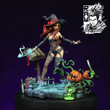 Hazel The Pumpkin Witch (NSFW variant available) | Ronin Arts Workshop | UNPAINTED Miniature in Resin