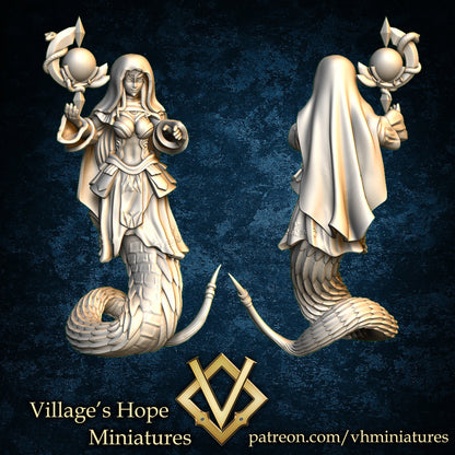 Lamia Astrologian Monster Girl | Village's Hope Miniatures | UNPAINTED Miniature in Resin