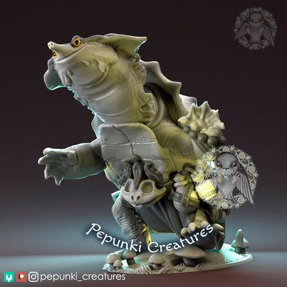Mata Mata Turtle | Pepunki Creatures | UNPAINTED Miniature in Resin