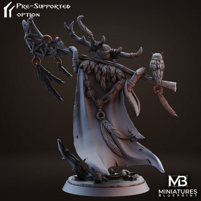 Drelia Elf Druid | Miniatures Blueprint | UNPAINTED Miniature in Resin