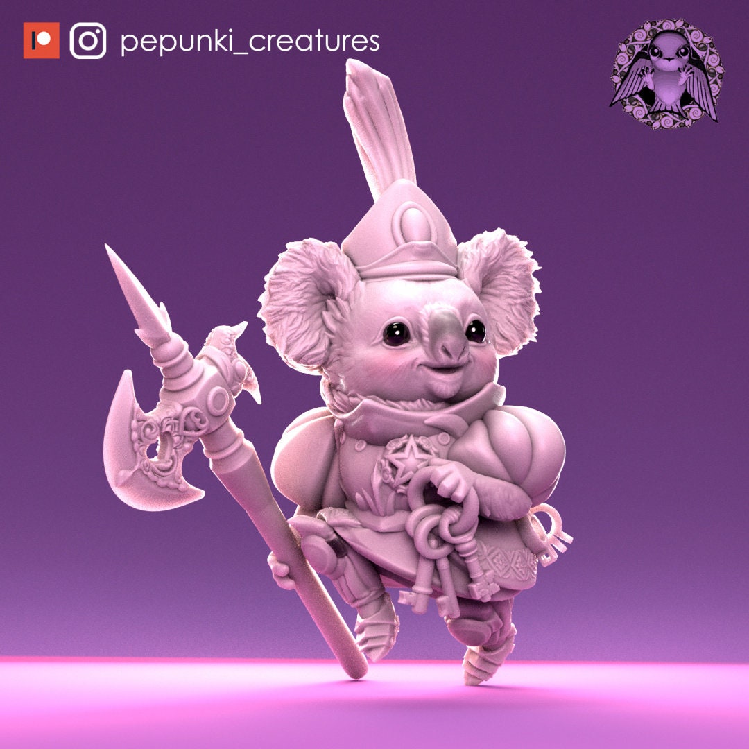 Koala City Guard | UNPAINTED Miniature in Resin | Pepunki Creatures