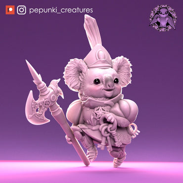 Koala City Guard | UNPAINTED Miniature in Resin | Pepunki Creatures