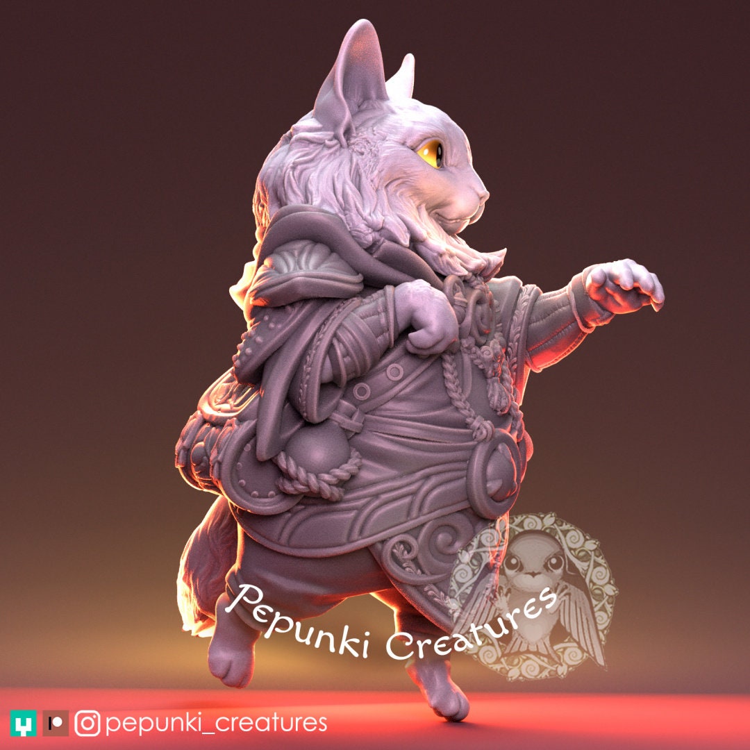 Stepan Noble Cat | Pepunki Creatures | UNPAINTED Miniature in Resin