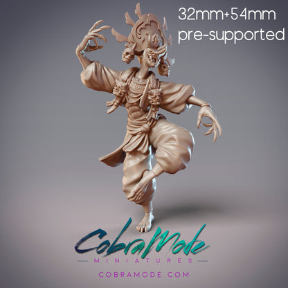 Tengu Demon Dancer | Sankibo, Daitengu Zuijin | CobraMode | UNPAINTED Miniature in Resin