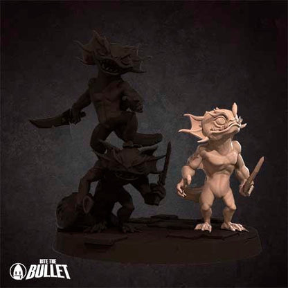 Locathah Bandit Axolotls (3 figures) | Bite the Bullet | UNPAINTED Miniature in Resin