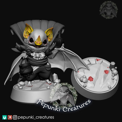 Honduran White Bat Butler | Pepunki Creatures | UNPAINTED Miniature in Resin