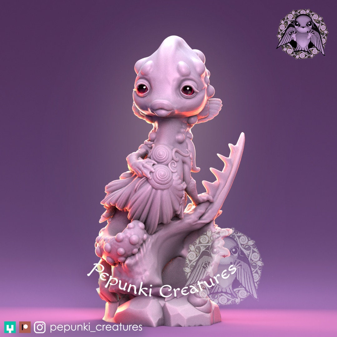 Lumpy Seahorse Lady | Pepunki Creatures | UNPAINTED Miniature in Resin