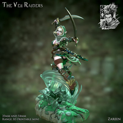 Zareen, Blade Dancer Forest Elf | Ronin Arts Workshop | UNPAINTED Miniature in Resin