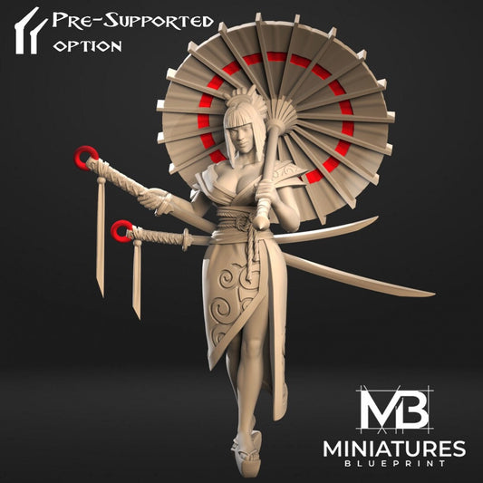 Mizuki Dangerous Seductress (2 versions) | Miniatures Blueprint | UNPAINTED Miniature in Resin