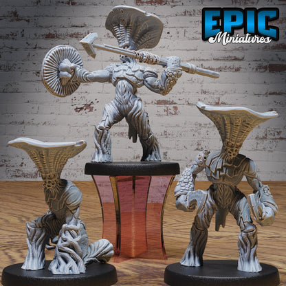 Mushroom Folks Set (3 versions) | Fungus Warrior | Swamp Encounter | Epic Miniatures | UNPAINTED Miniature in Resin
