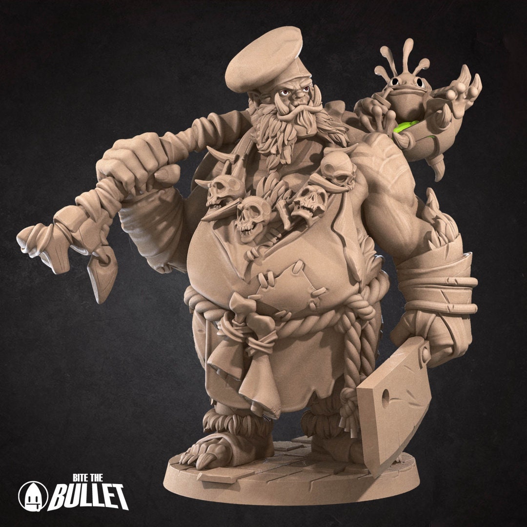 Ogre Chef (2 versions) | Bite the Bullet | UNPAINTED Miniature in Resin