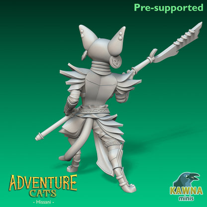 Hissani Fighter Cat - Male | Kawna | Adventure Cats | UNPAINTED Miniature in Resin