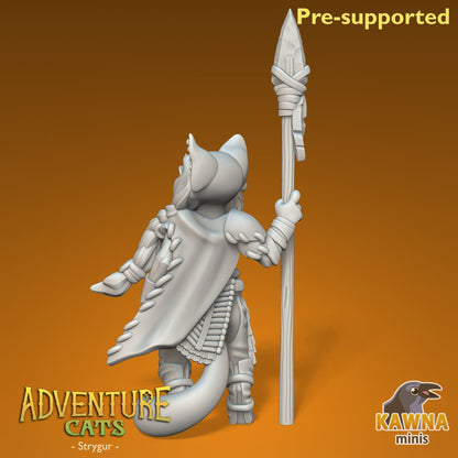Strygur Druid Cat - Male | Kawna | Adventure Cats | UNPAINTED Miniature in Resin