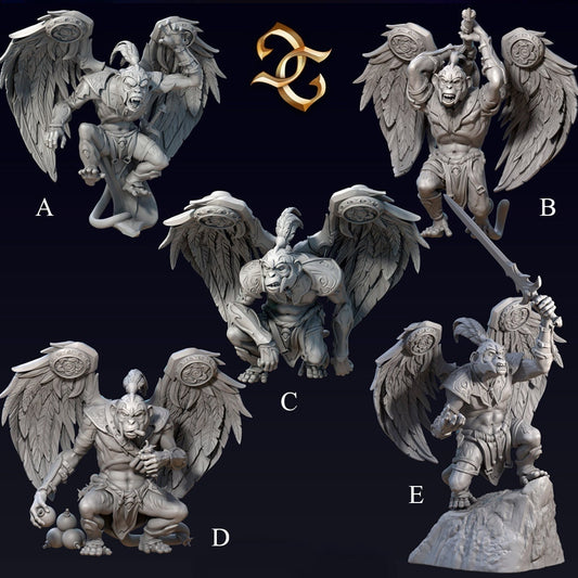 Flying Monkeys (5 versions) | Wizard of Oz | Veil of the Emerald Dreams | Great Grimoire | UNPAINTED Miniature in Resin