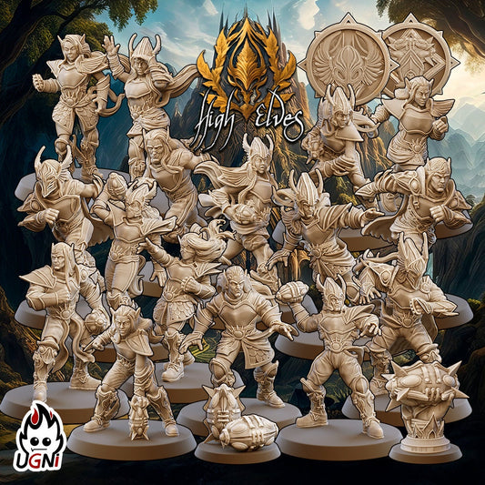 High Elf Fantasy Football Team by UGNI | UNPAINTED Miniature in Resin