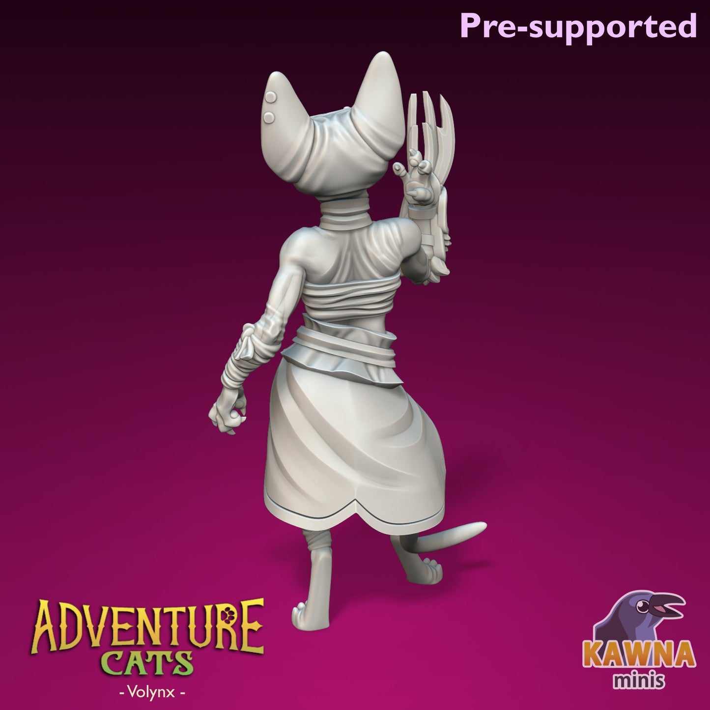 Volynx Monk Cat - Female | Kawna | Adventure Cats | UNPAINTED Miniature in Resin