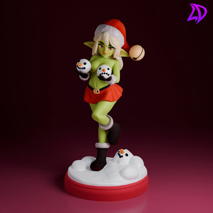 Cheerful Cherie, Christmas Joybringer (2 versions, 1 NSFW) | Lavender Devilry | UNPAINTED Miniature in Resin