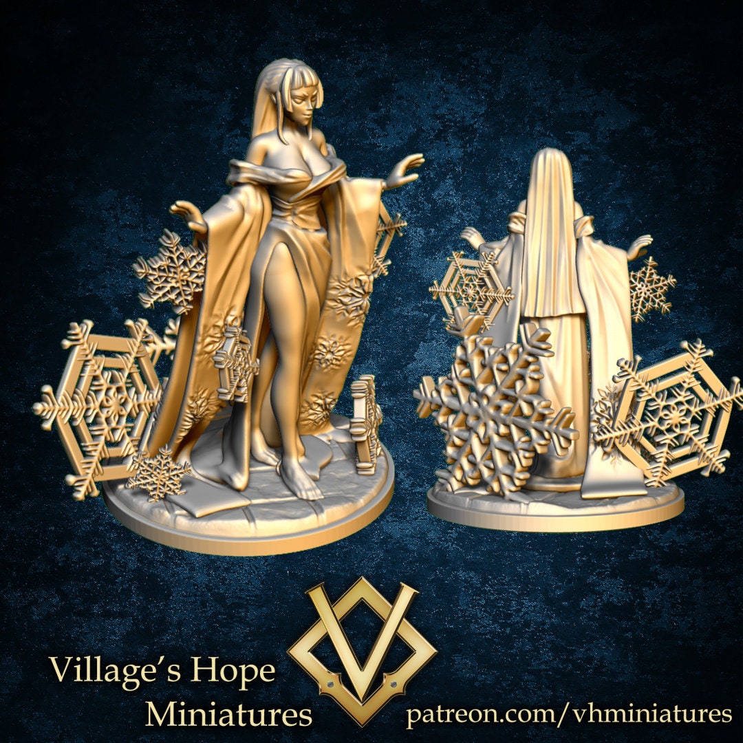 Yukionna (Snow Woman Japanese Ghost) | Village's Hope Miniatures | UNPAINTED Miniature in Resin