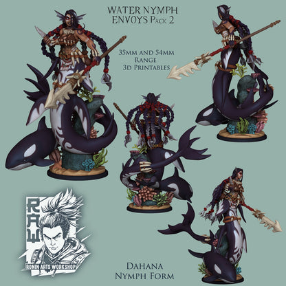 Dahana the Hunter (Dual-form Mini) | Mermaid | Ronin Arts Workshop | UNPAINTED Miniature in Resin
