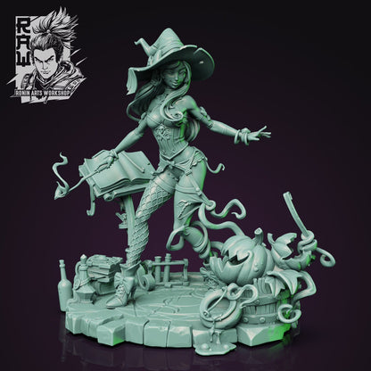 Hazel The Pumpkin Witch (NSFW variant available) | Ronin Arts Workshop | UNPAINTED Miniature in Resin