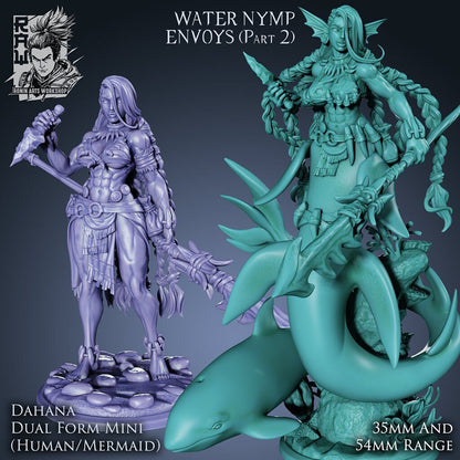 Dahana the Hunter (Dual-form Mini) | Mermaid | Ronin Arts Workshop | UNPAINTED Miniature in Resin