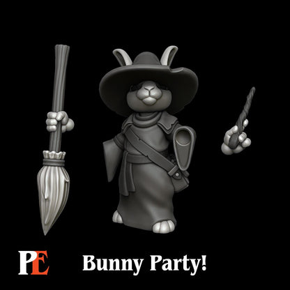 Bunny Wizard | Bunny Party | Printed Encounters | UNPAINTED Miniature in Resin