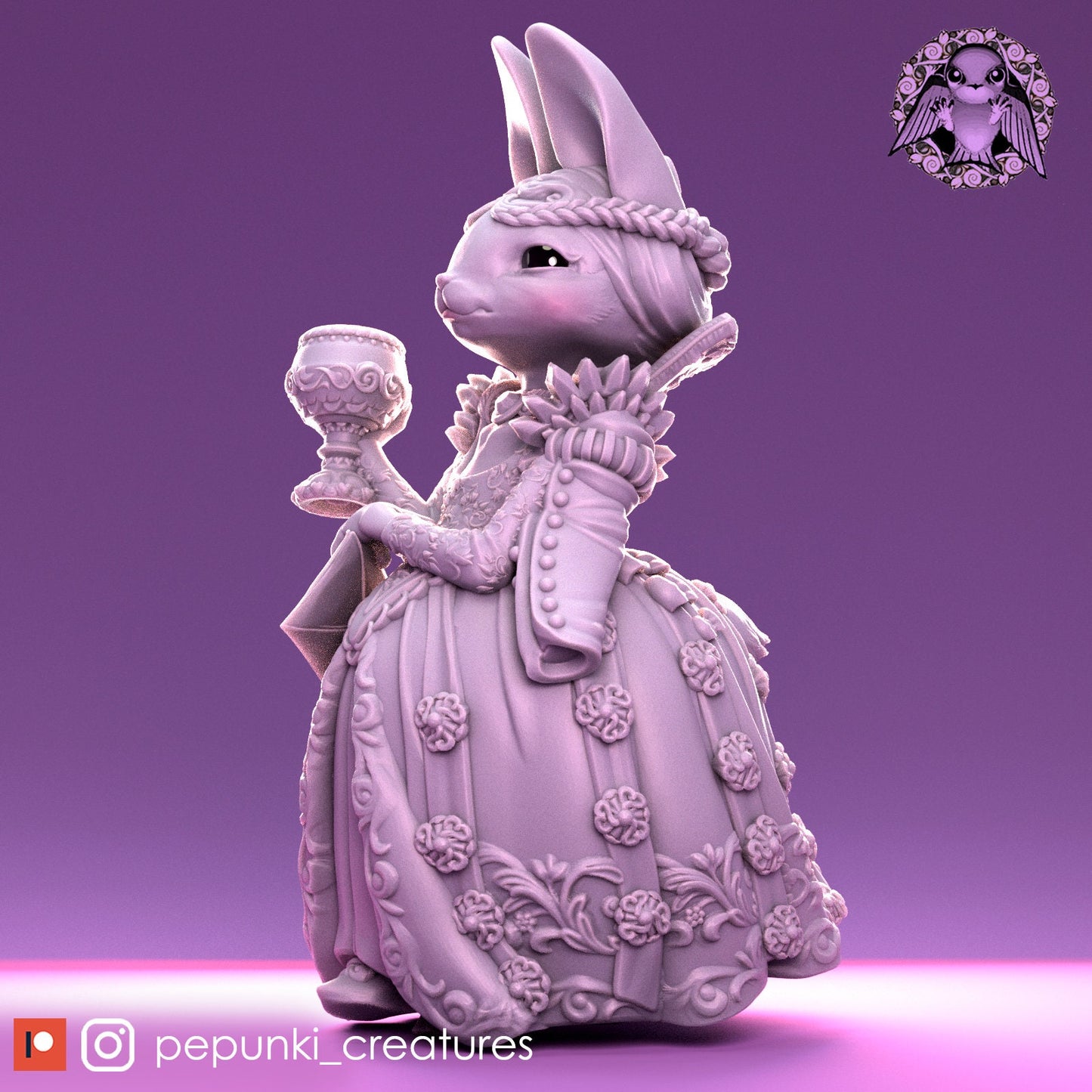 Duchess Bunny | Pepunki Creatures | UNPAINTED Miniature in Resin