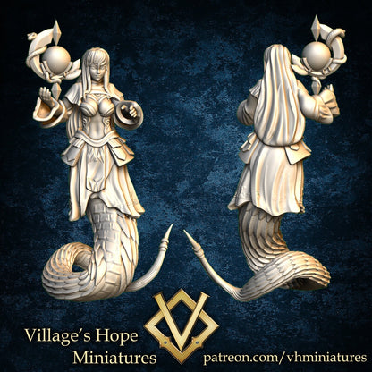 Lamia Astrologian Monster Girl | Village's Hope Miniatures | UNPAINTED Miniature in Resin
