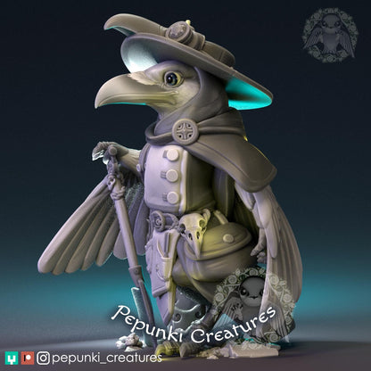 Raven Plague Doctor | Pepunki Creatures | UNPAINTED Miniature in Resin