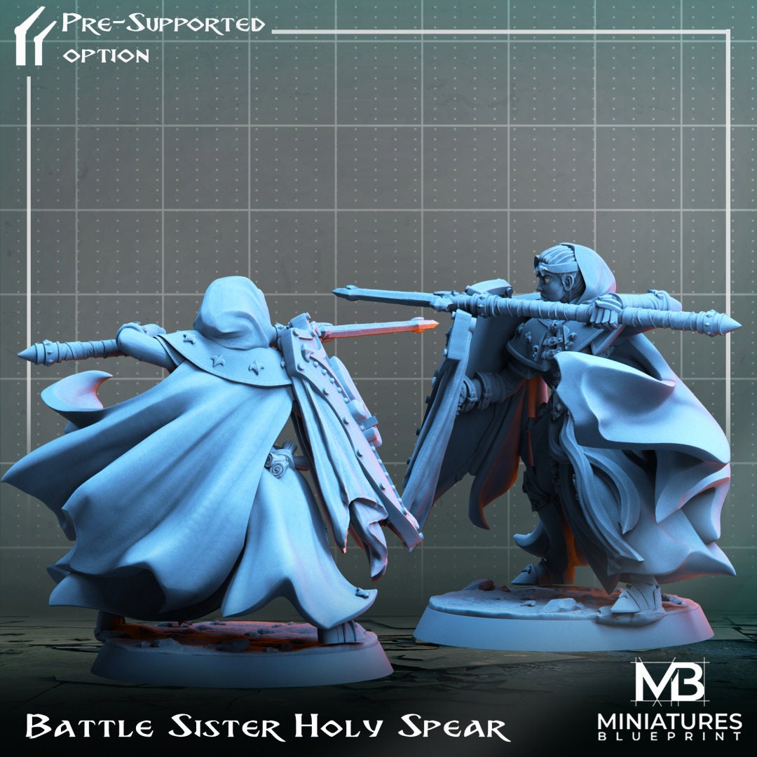 Battle Sisters (4 versions) | Miniatures Blueprint | UNPAINTED Miniature in Resin