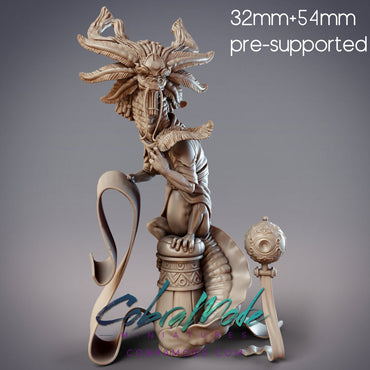 Bookish Axolotl Dragon | Mikikashiya, Desert Ryujin of Knowledge | CobraMode | UNPAINTED Miniature in Resin