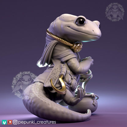 Salamander Celtic Druid | Pepunki Creatures | UNPAINTED Miniature in Resin