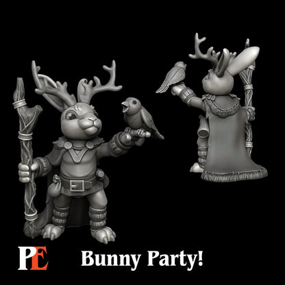 Bunny Druid | Bunny Party | Printed Encounters | UNPAINTED Miniature in Resin