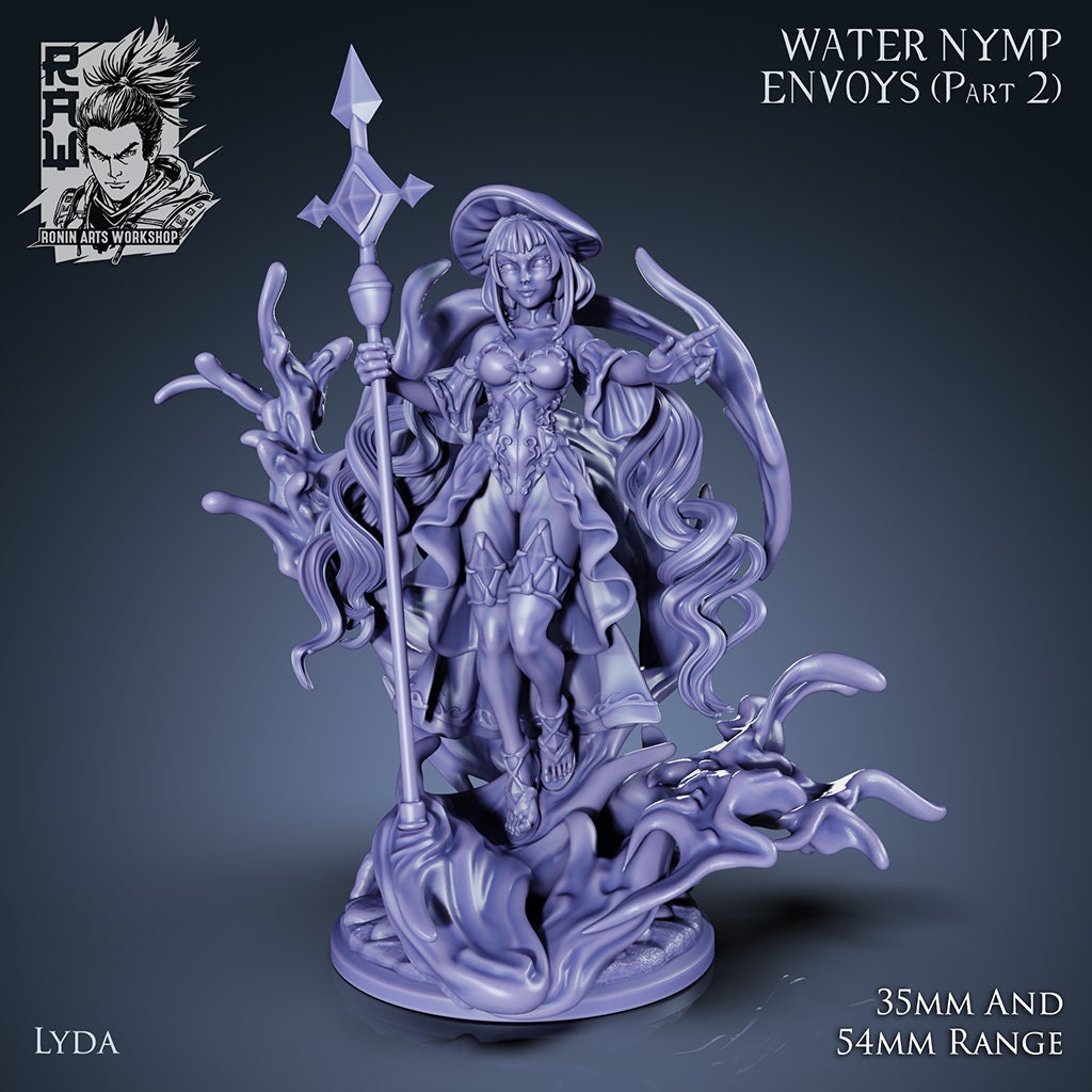 Lyda The Conjurer | Dual Form (Mermaid) | Ronin Arts Workshop | UNPAINTED Miniature in Resin