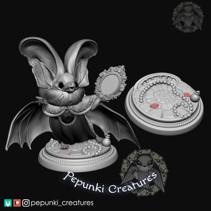 Long-eared Bat Countess | Pepunki Creatures | UNPAINTED Miniature in Resin