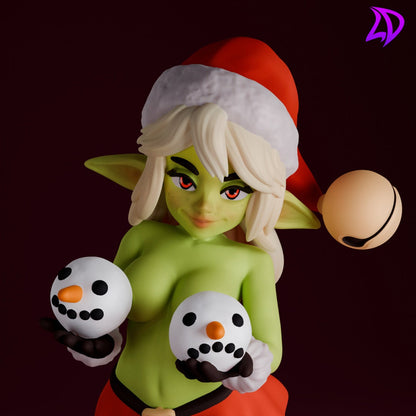 Cheerful Cherie, Christmas Joybringer (2 versions, 1 NSFW) | Lavender Devilry | UNPAINTED Miniature in Resin