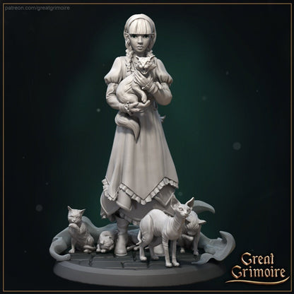 Cat Summoner | Great Grimoire | UNPAINTED Miniature in Resin