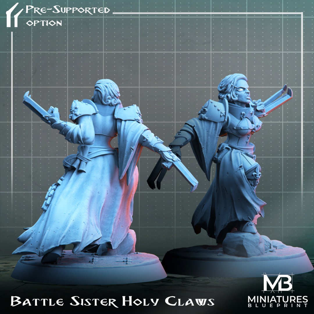 Battle Sisters (4 versions) | Miniatures Blueprint | UNPAINTED Miniature in Resin