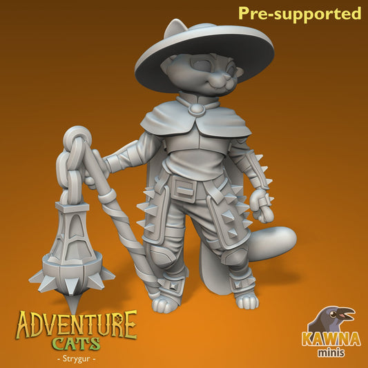 Strygur Cleric Cat - Female | Kawna | Adventure Cats | UNPAINTED Miniature in Resin