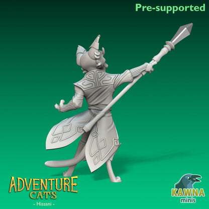 Hissani Sorcerer Cat - Male | Kawna | Adventure Cats | UNPAINTED Miniature in Resin