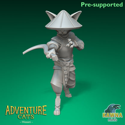 Hissani Rogue Cat - Male | Kawna | Adventure Cats | UNPAINTED Miniature in Resin