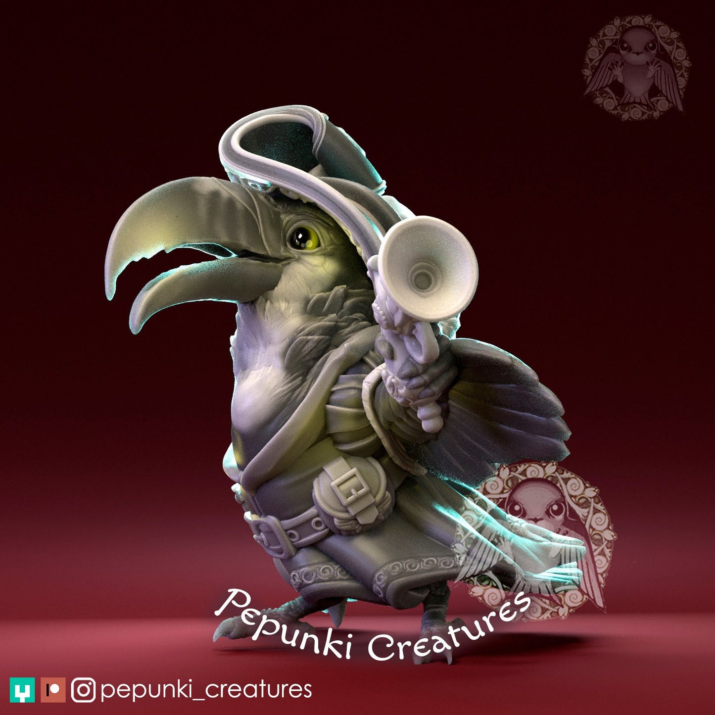 Toucan Bird Pirate | Pepunki Creatures | UNPAINTED Miniature in Resin