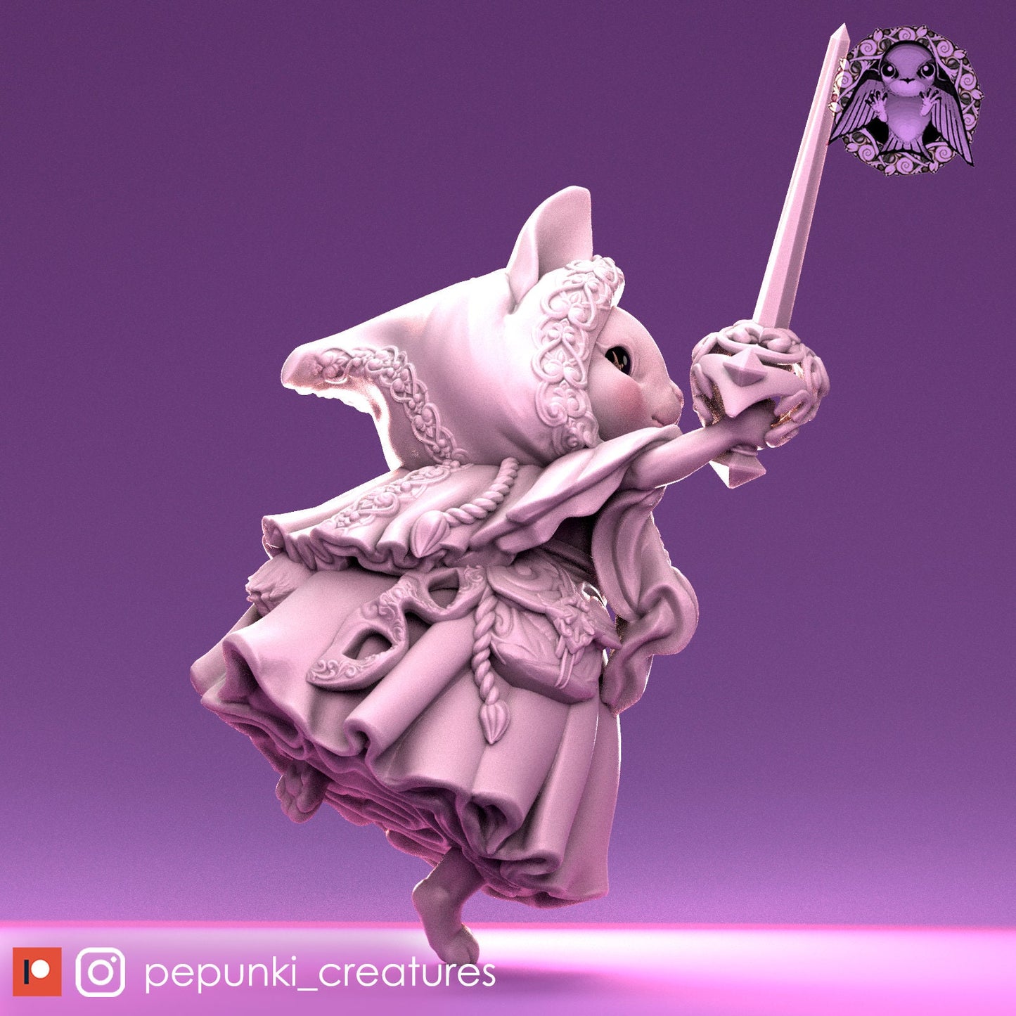 Godelieve Rogue Bunny | Pepunki Creatures | UNPAINTED Miniature in Resin