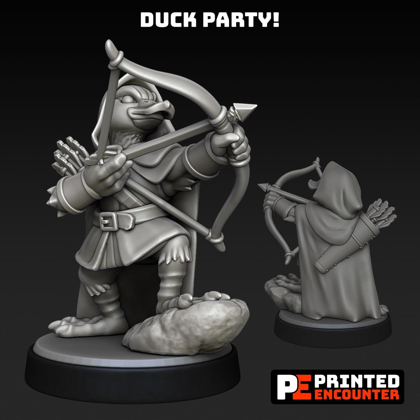 Duck Party (10 characters) | Printed Encounter | UNPAINTED Miniature in Resin