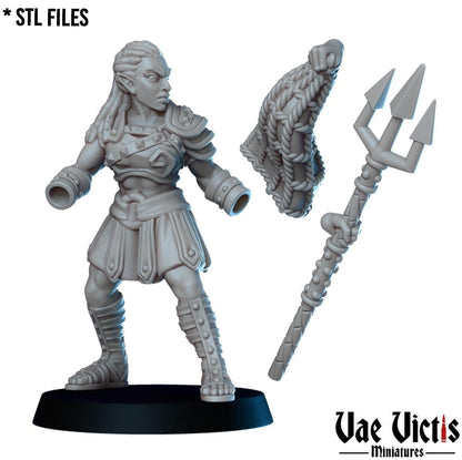 Elf Gladiatrix | Vae Victis | UNPAINTED Miniature in Resin