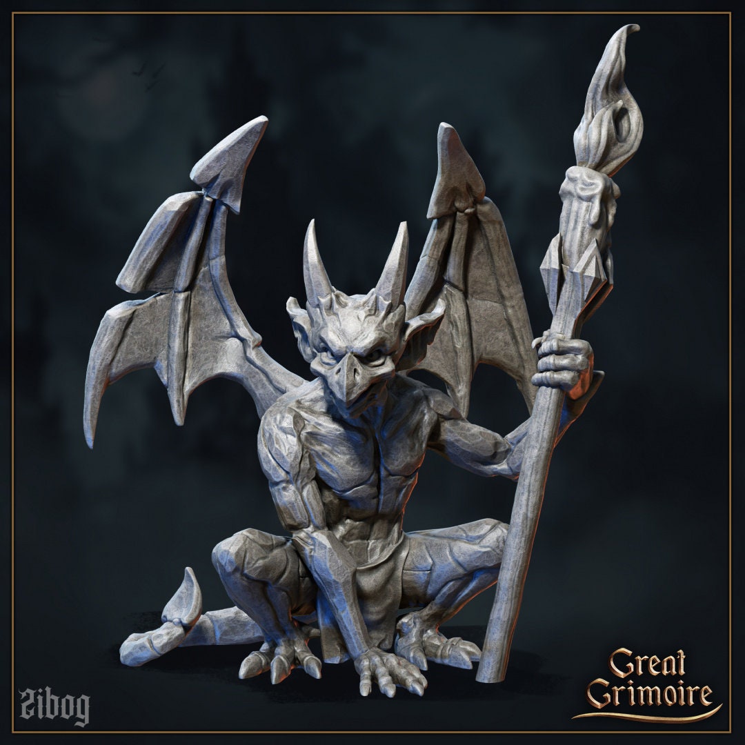 Gargoyles (5 poses) | Great Grimoire | UNPAINTED Miniature in Resin