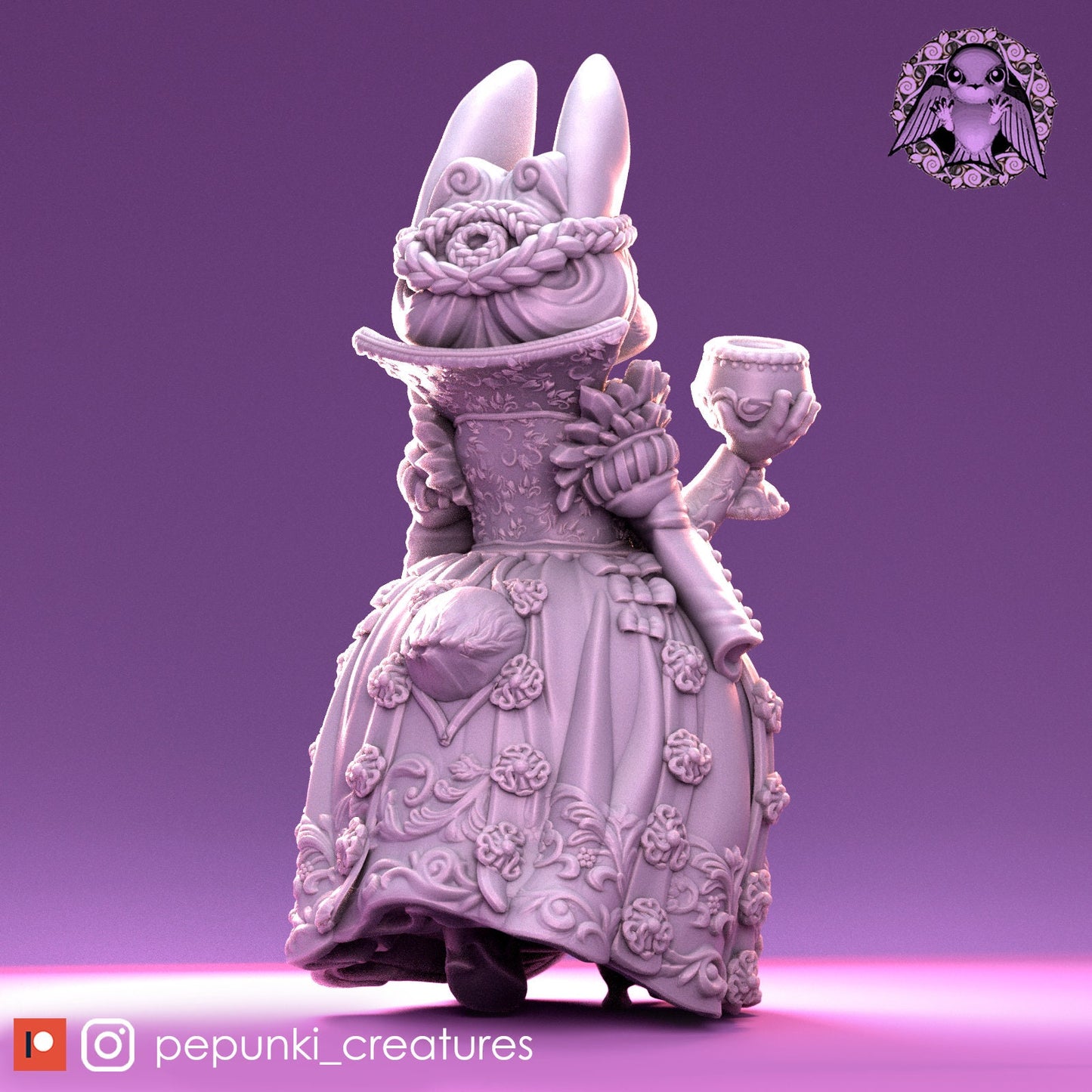Duchess Bunny | Pepunki Creatures | UNPAINTED Miniature in Resin